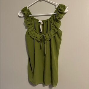 New Wilfred Ruffled Collar Green Tank Top Sz Small